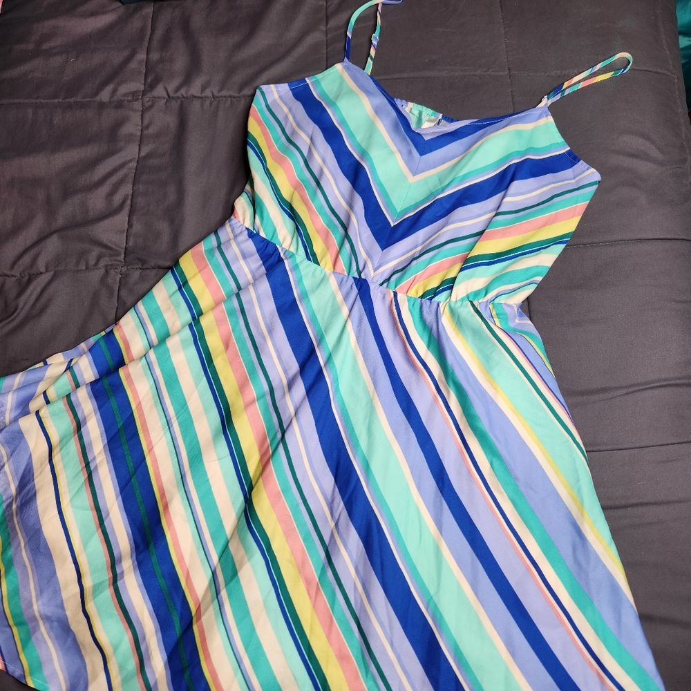 LC Lauren Conrad Striped Adjustable Spaghetti Strap Dress
